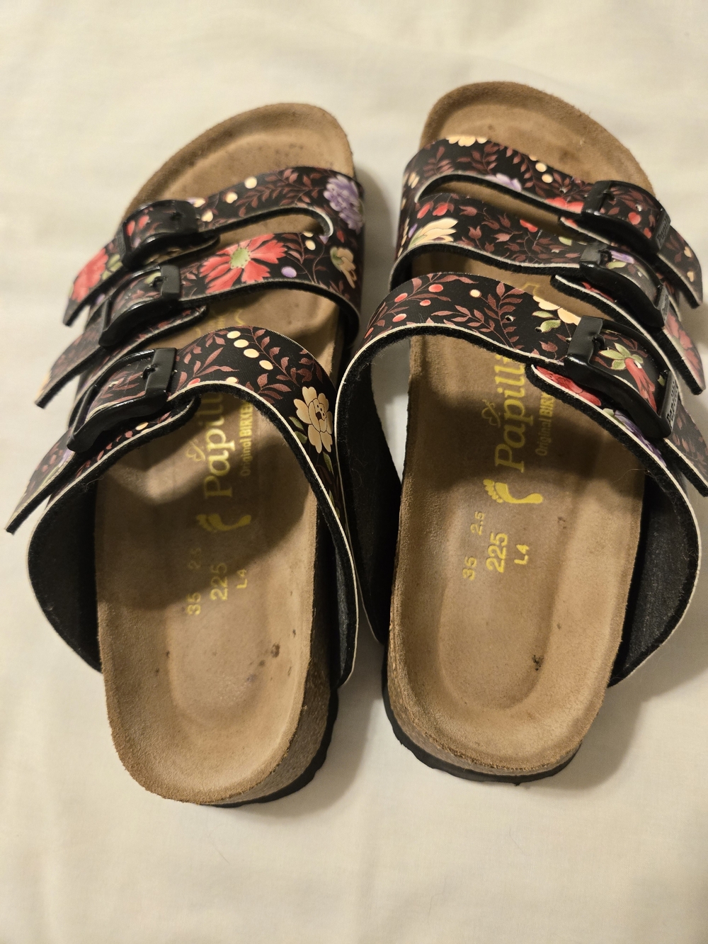 Papillio Birkenstock Florida Multicolor Floral 3 Strap Sandals 35/4-4.5 Narrow